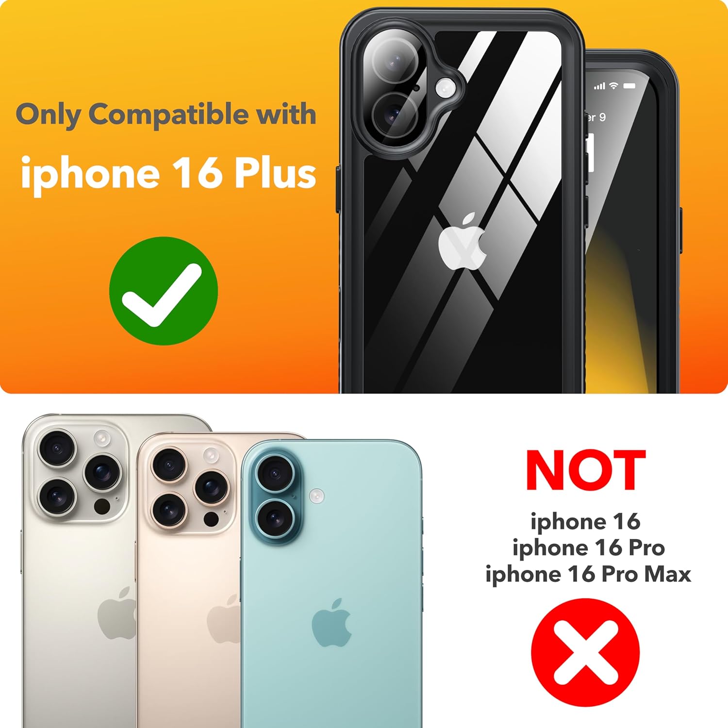 ANTSHARE for iPhone 16 Plus Case Waterproof, [Anti Spy] for iPhone 16 Plus Privacy Screen Protector, [IP68 Under Water] Heavy Duty Full-Body Shockproof Phone Case, Black