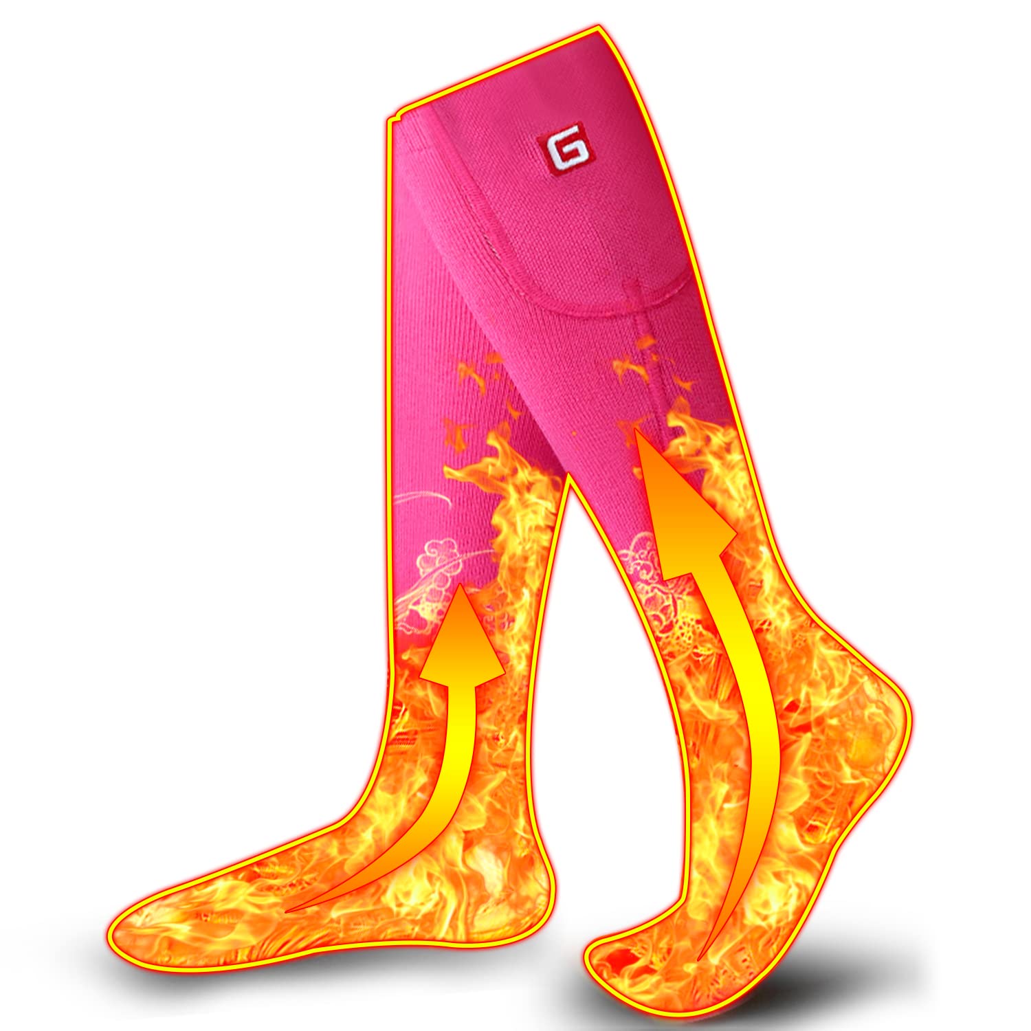 Autocastle Women's Heated Socks in Pink