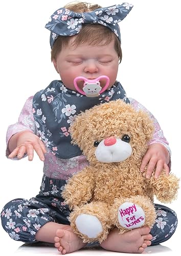 Miniatura 3 de RXDOLL Muñecas de bebé Reborn durmiendo de 20 pulgadas, cuerpo suave, muñecas de bebé recién nacido realistas que se ven de la vida real, muñeca de