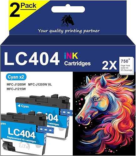 Cartuchos de tinta cian compatibles LC404CS LC404 para Brother LC404C LC404-C LC 404C LC404XLC LC-404 LC404 C Cartuchos de tinta para impresora