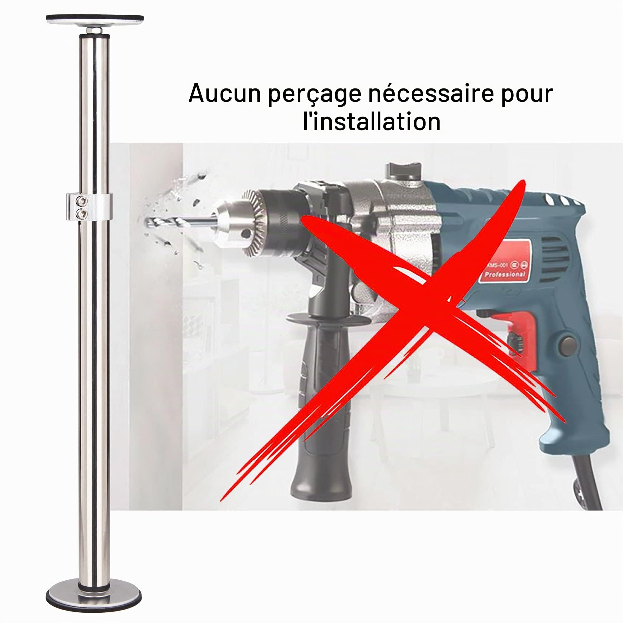 ST-2 Support D'Évier Encastré,Réglables Support En Acier Inoxydable,Kit De Support D'Évier Encastré,Système D'Installation Et Réparation Pour Évier De Cuisine (41-75 Cm)