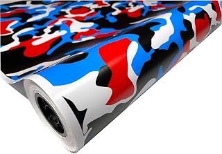 Sky Auto Blue Red Black White Camouflage Vinyl Car Wrap Film