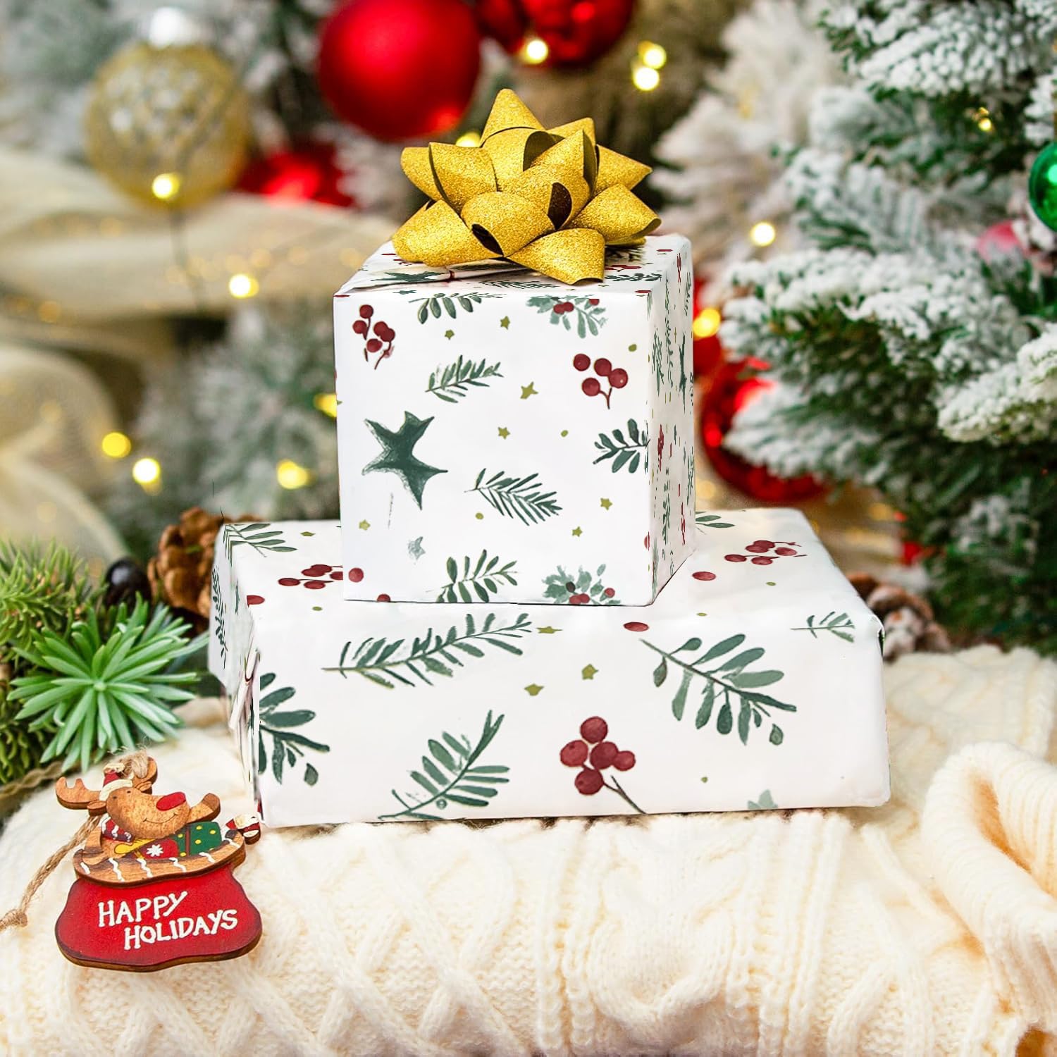Carta E Lavorazione Della Carta 20 X 14 Pollici 120 Fogli Carta Velina Natalizia Motivi Assortiti Babbo Natale Carta Confezioni Stampate Vacanza Per