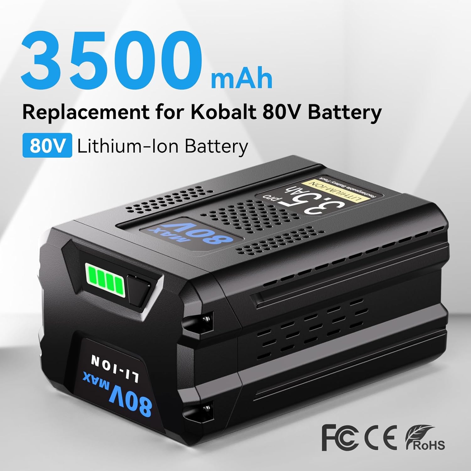 3.5Ah Replacement for Kobalt 80V Battery KB2580-06 KB680-06 KB580-06 KB280-06, Compatible with Kobalt 80 Volt Cordless Power Tools