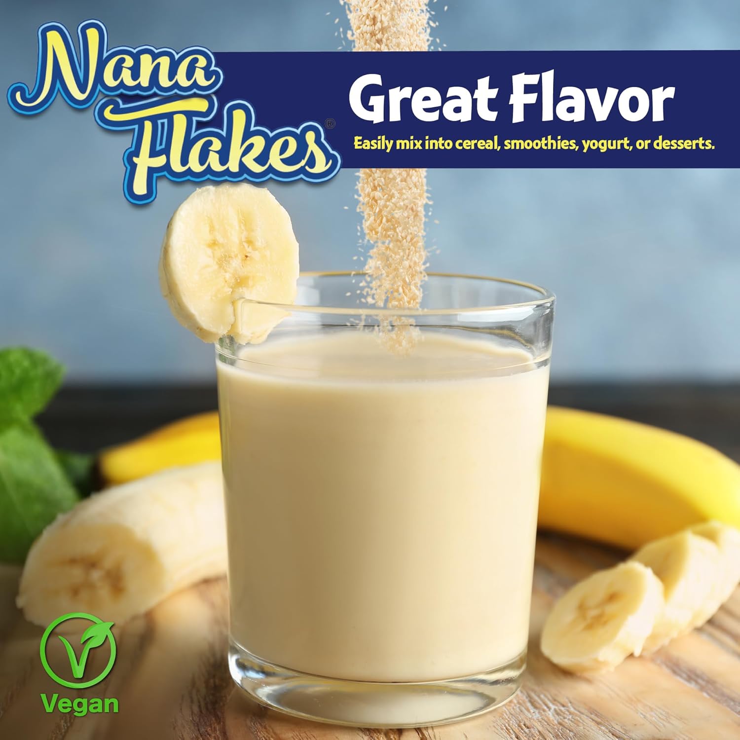 Nutritional Designs Nana Flakes 100% Natural Banana Powder, Digestive Support - Source of Potassium & Fiber - Substitute for Eggs, Butter, or Oil in Baking (2LB Bag)