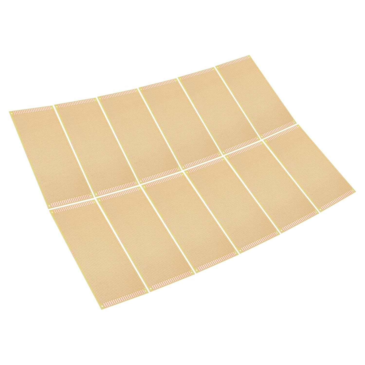 PATIKIL 4" x 8.7" PCB Board Circuit, 12 Pcs Single Sided Prototype Solder Boards for DIY Soldering and Electronic Project Circuit Boards Solderable Breadboard, Yellow