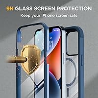 Vista 369 de Miracase - Funda magnética para iPhone 13 Pro Max de 6.7 pulgadas (compatible con MagSafe), transparente, completo, protector de pantalla de vidrio