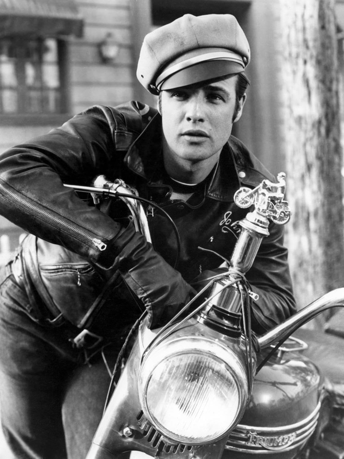 ART.COM Wall Premium Photographic Print The Wild One, Marlon Brando, 1954, Leather Jacket, 12" x 16"