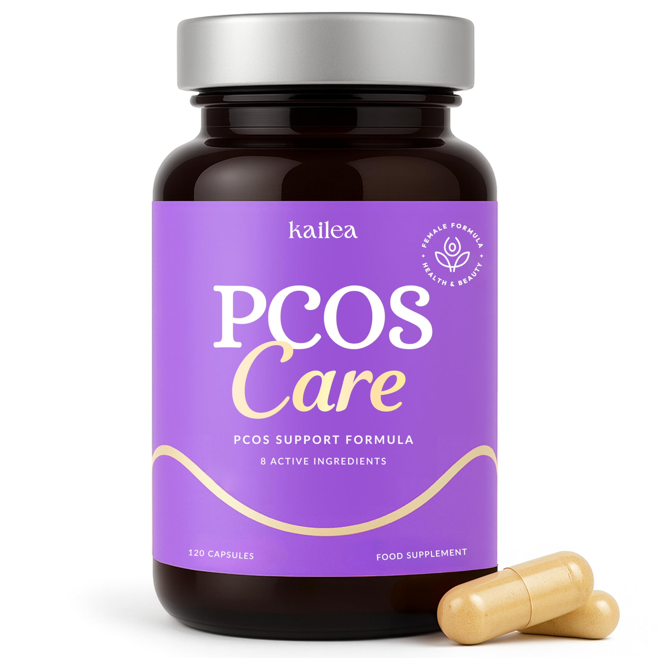 8-in-1 PCOS Supplement for Women - Myo-Inositol 2000mg, NAC, Maca Root, Cinnamon, Chromium, Folate, Zinc & Vitamin D3 | Hormone Balance, Fertility, Ovarian Health & Weight Management Support