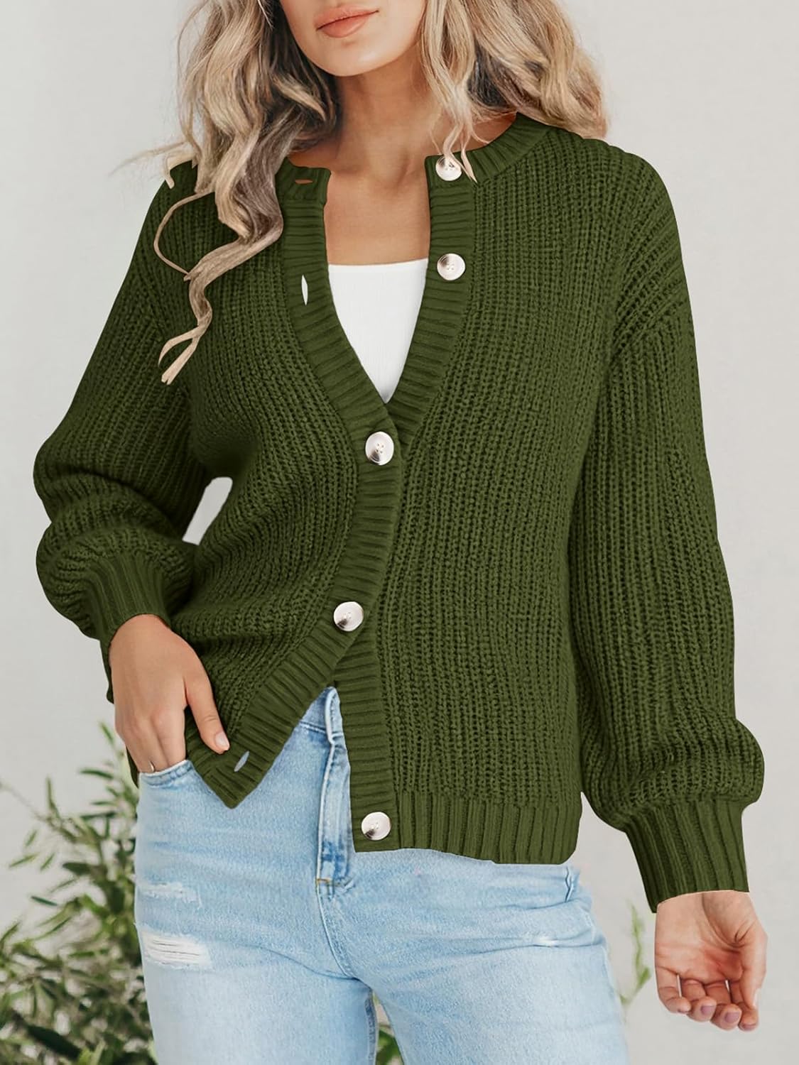 PRETTYGARDEN Womens Spring Cardigan Sweaters Crewneck Long Sleeve Button Open Front Knit Sweater Women Oversized Cardigans - Image 2