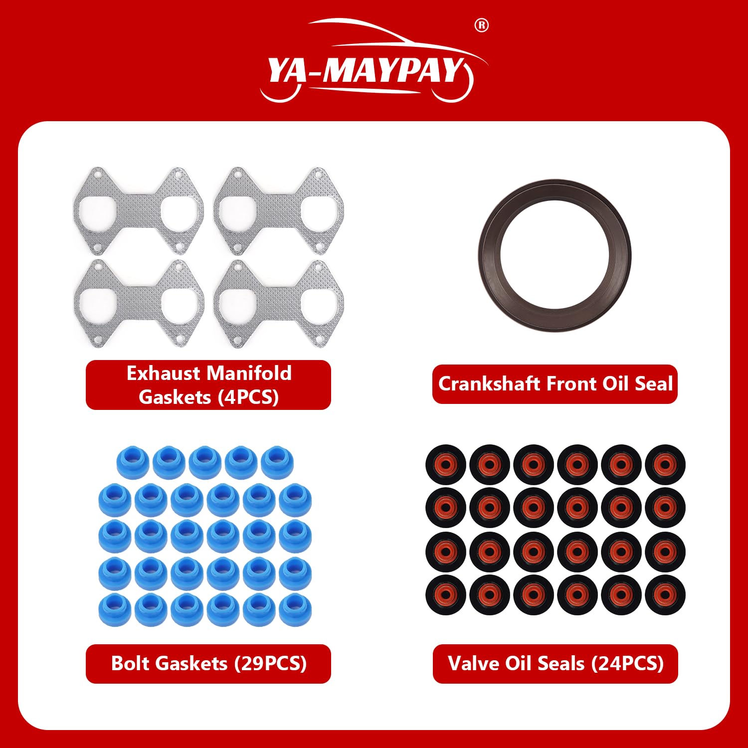 5.4 Engine Full Gasket Set Kit Compatible with Ford F-150 F-350 F-250 Super Duty Expedition 04-14 for Lincoln Mark LT Navigator 05-14 330Cu.V8 Gas SOHC Replace# 3L3Z6051HA 3L3Z6051HALH