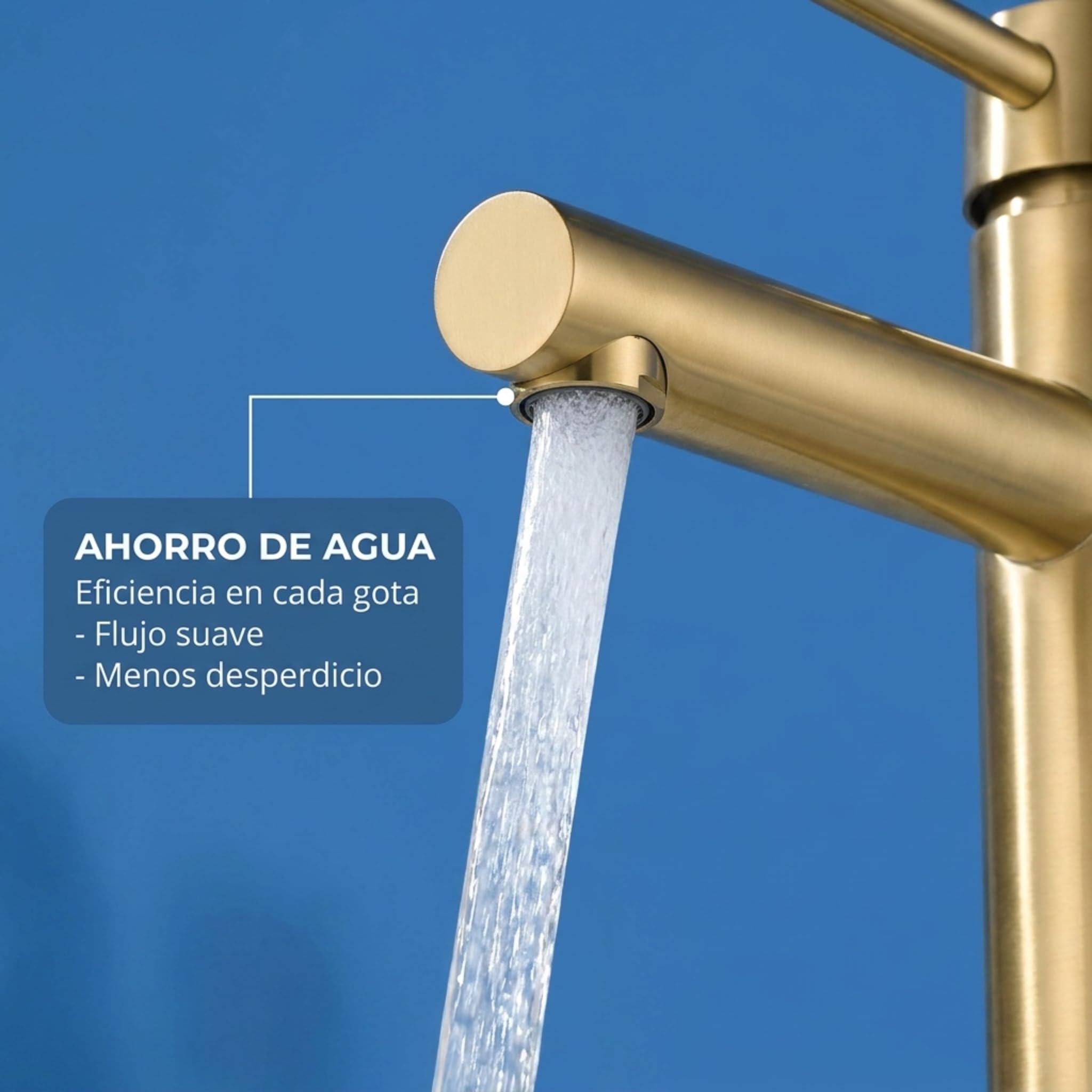 VALAZ Rubinetto Bagno Lavabo Alto Dorato Spazzolato Protezione PVD | Miscelatore Lavabo Bagno Acqua Fredda e Calda, Risparmio Acqua | Installazione Facile | Ottone, Inossidabile, Serie Palancia