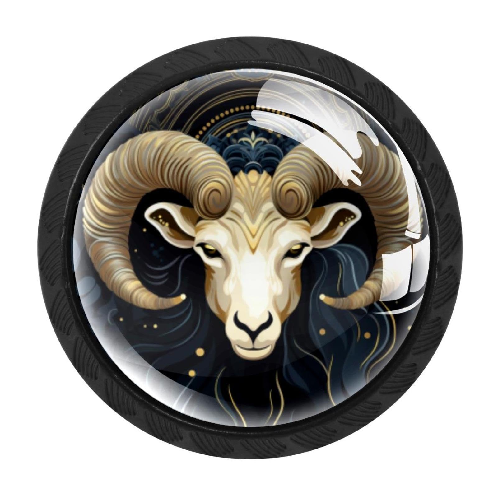 Chenzzzz Multicolored 05 4 Pack Aries Kitchen Cabinet Knobs Drawer Knobs Dresser Knobs Matte Black Zinc Knobs Drawer Pulls Door Knobs Dresser Drawer Handles Knobs For Dresser Drawers