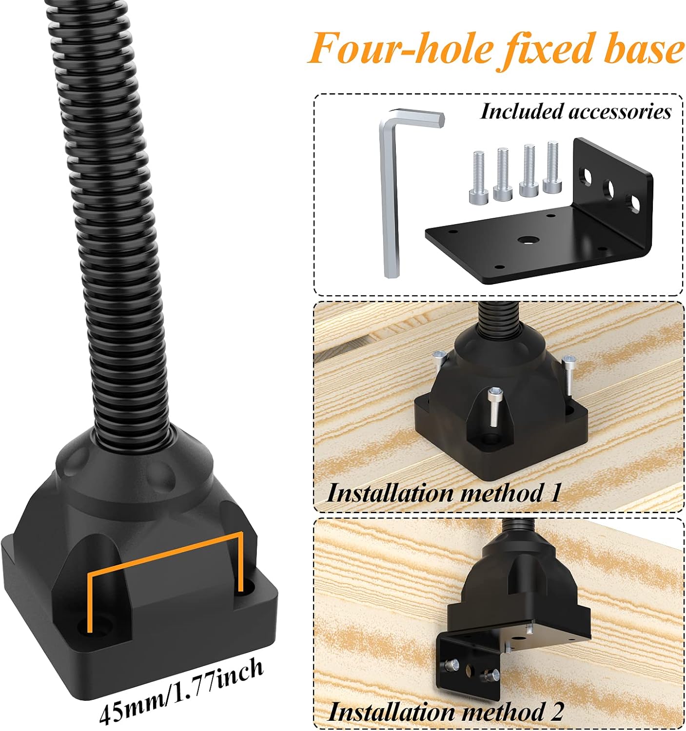 Led Machine Work Light, IP65 Water Proof 23in Flexible Gooseneck Lamp 900 Lumens 120 Volt for Lathe Milling Drill Press Industrial Lighting, Install With Screws
