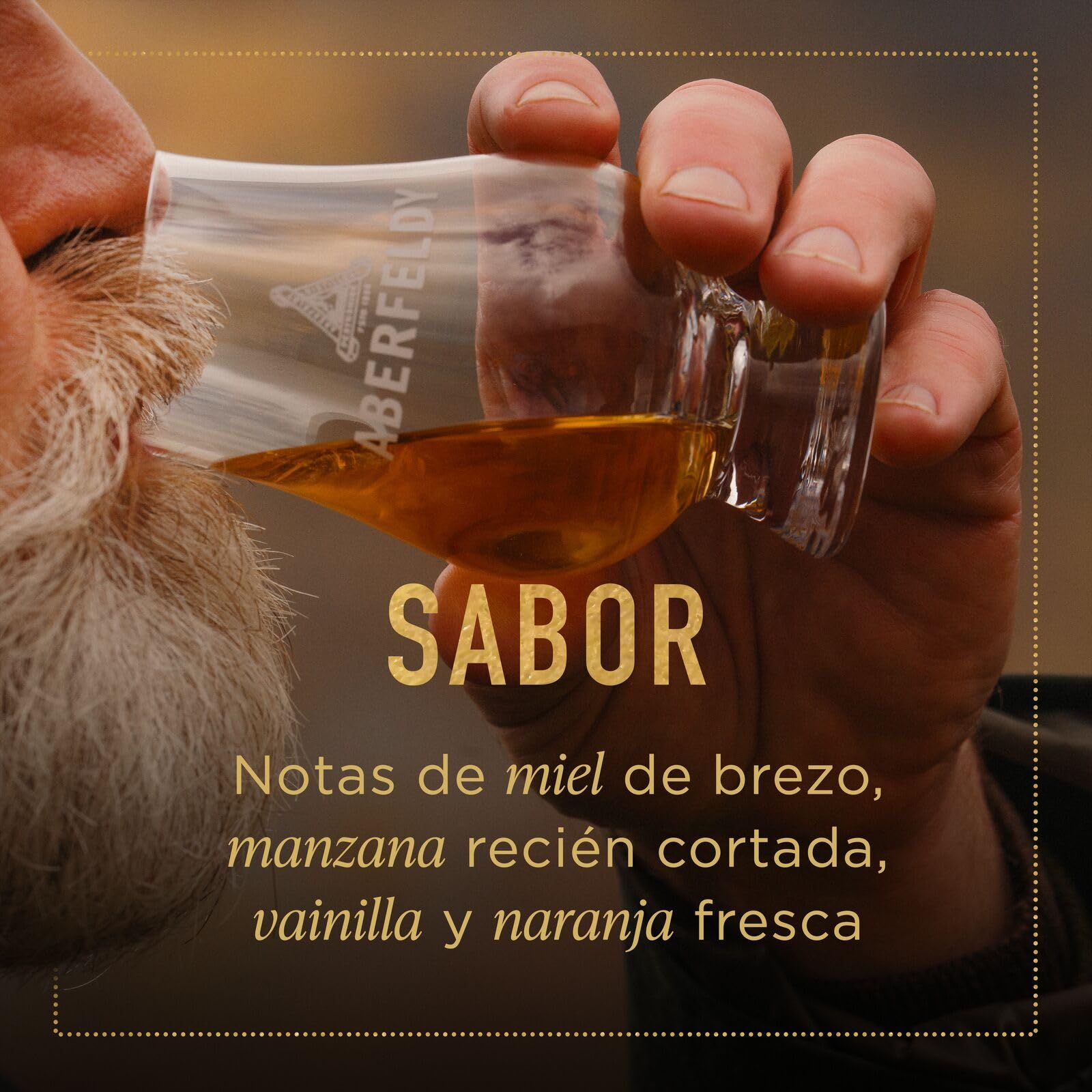 Scotch Whisky Single Malt Aberfeldy 12 Year Old, 40 % vol., 70 cl / 700 ml, whisky premium añejado en cuatro tipos de barricas distintas