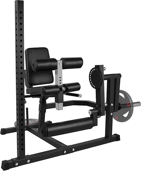 Fitvids Leg Extension and Curl Machine, Adjustable Plate Loaded Lower Body Special Leg Machine with Squat Rack, Exercise Leg Muscles, Hamstring Curl Machine