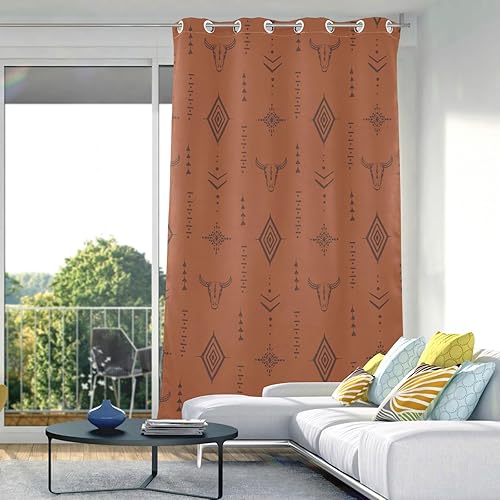 Miniatura 5 de Western Bull - Cortinas bohemias de 84 pulgadas de largo para dormitorio y sala de estar, cortinas para puertas corredizas de vidrio, cortinas de