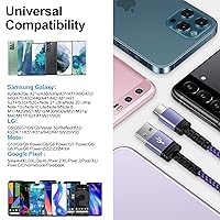 Vista 5 de Cable USB tipo C de 3 pies, paquete de 2 cables de carga rápida Android USB C, cable de teléfono para Samsung Galaxy S26/S25/S24/S23/S22/A54/A23/S21