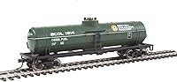 Vista 2 de Walthers Trainline HO Escala Modelo British Columbia Railway Tank Car, verde/amarillo/blanco