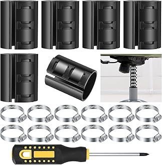 QOOSIKICC 19 Pcs Fixing a Sinking Office Chair Cylinder Alternatives Gas Lift Tools Kits, Office Chair Saver for Stop Sinking, with Hose Clamps, Dual-Purpose Screwdriver