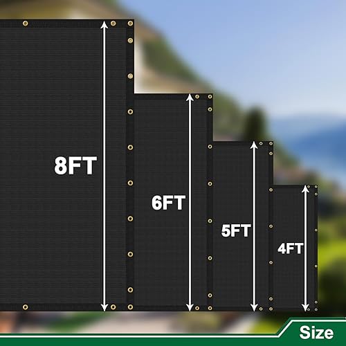 Miniatura 7 de Malla de Cerca de Privacidad de 4'x50' para Exteriores con 90% de Bloqueo, Cubierta de Cerca de Servicio Pesado, Malla Pantalla Contra Viento, Tela