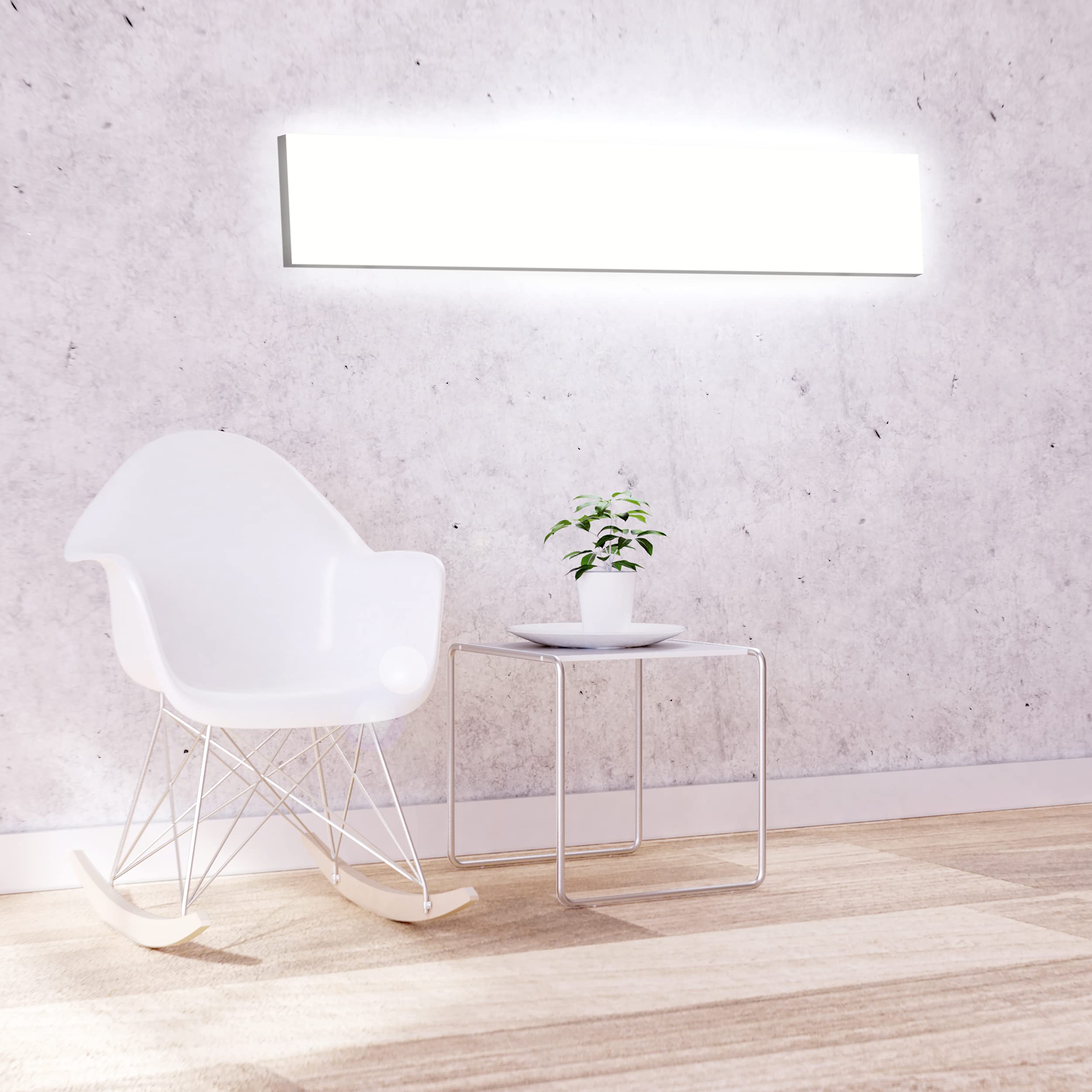tint Aris Smarte LED Deckenlampe Deckenleuchte, rahmenloses flaches Panel 30 x 120cm, weißes Licht (1800-6500K) und farbiges Licht RGB, dimmbar, Zigbee, Bluetooth, Alexa, Optik: schwarz
