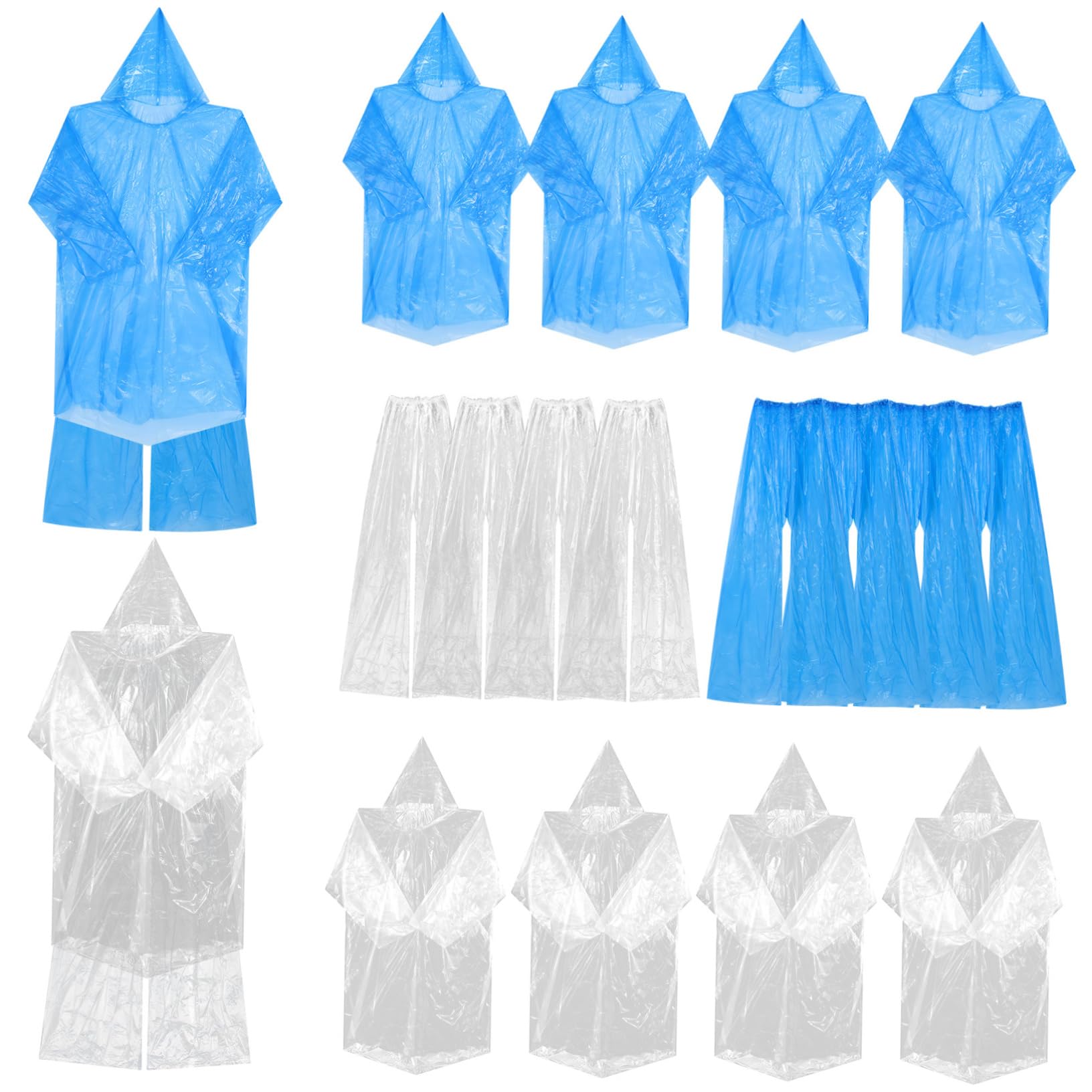 LIFKOME 10 Set Di Impermeabili Poncho Giacca Antipioggia Con Cappuccio Per Adulti Per Uomo E Donna Allaperto