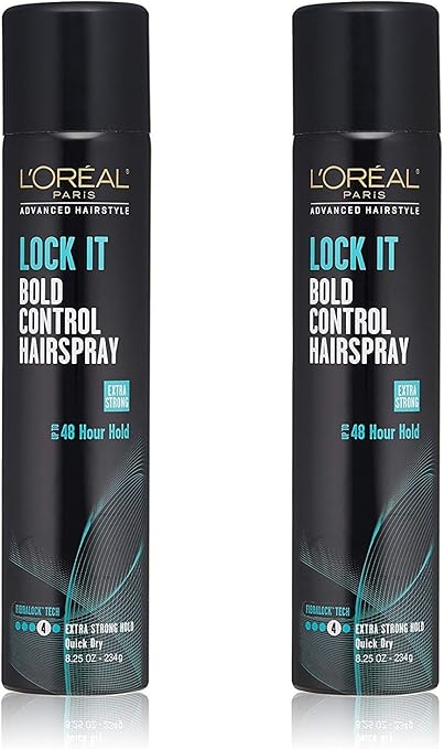 Amazon L Oreal Paris ロレアルロックこれ太字コントロールヘアスプレー8 25オンス 244ml 2パック ヘアスプレー 通販