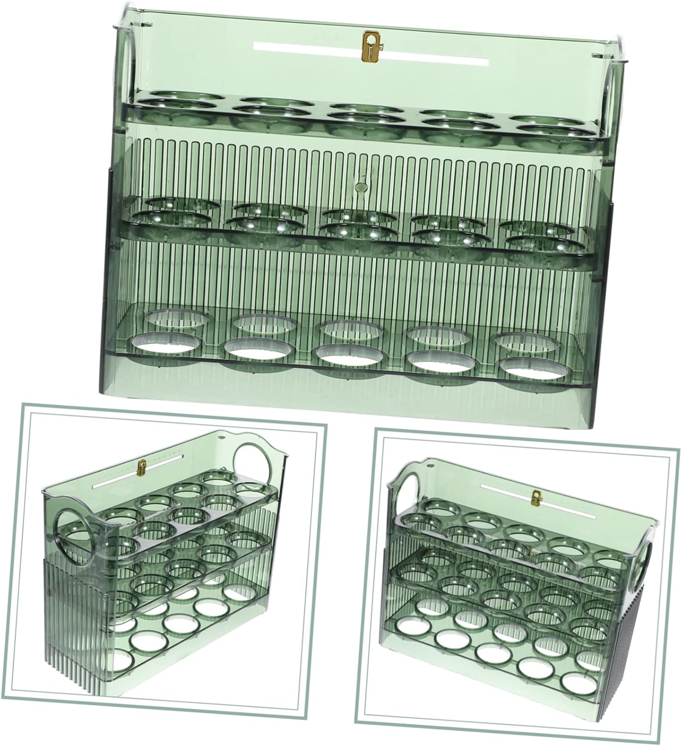 Amosfun Refrigerator Egg Storage Bin Egg Holder for Fridge Layers Organized Safe Preservation Box