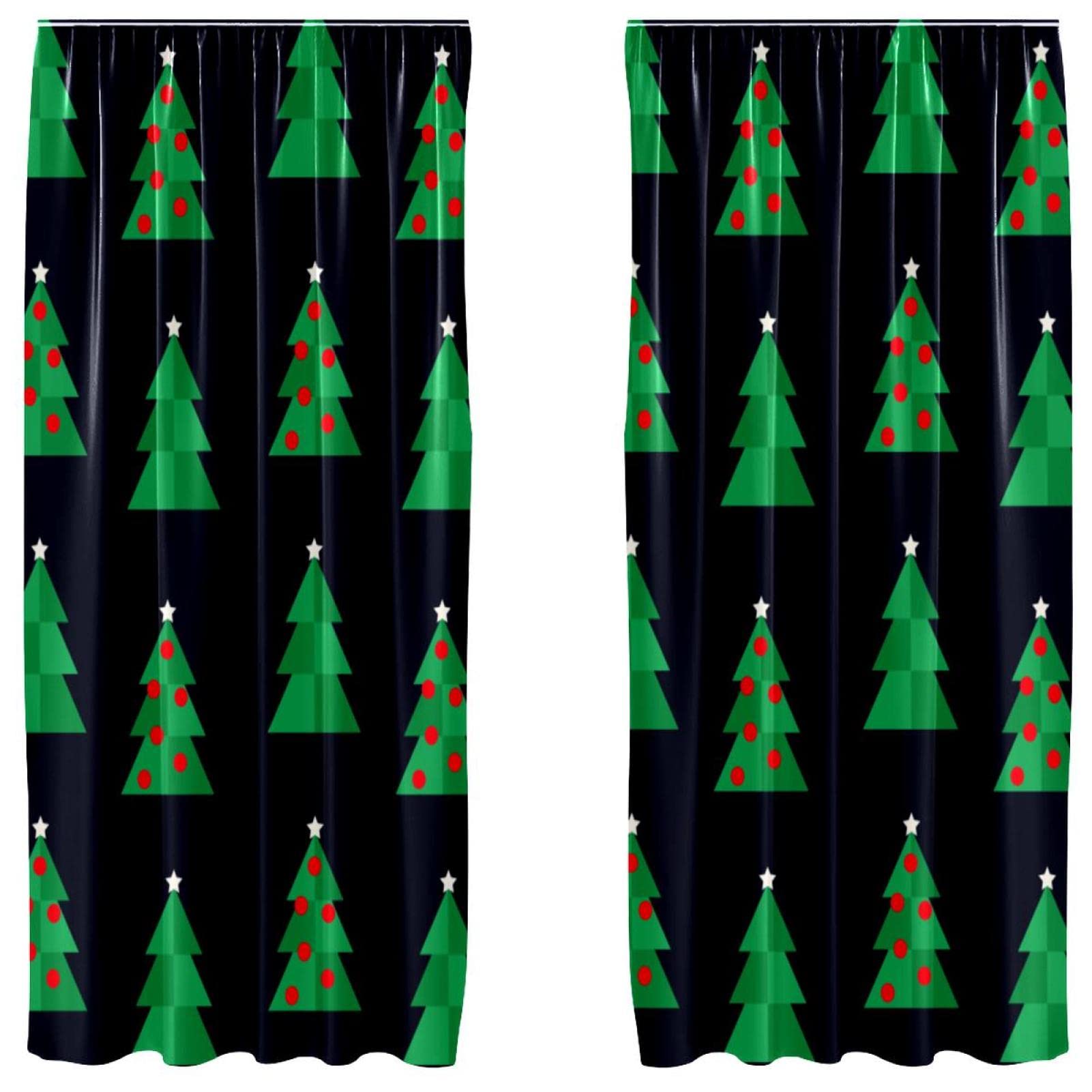 Cortinas opacas árbol de Navidad en microfibra de alta densidad y caída elegante