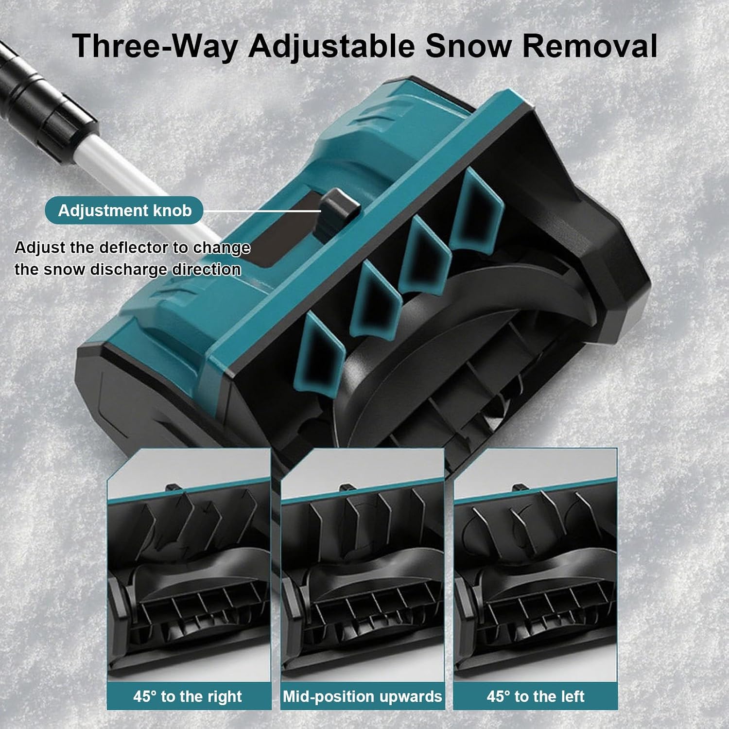 Home Electric Snow Shovel - Brushless Snow Blower Handheld, Snow Thrower with Telescopic Pole + Dual Switch, 2200 RPM, Cleaning Width of Up to 30cm, for Yard/Property 3000mAh-2batteries