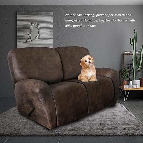 Vista 409 de molasofa Fundas de cuero para sillas reclinables, fundas para sillas reclinables grandes para silla reclinable, 4 piezas, fundas lavables que se