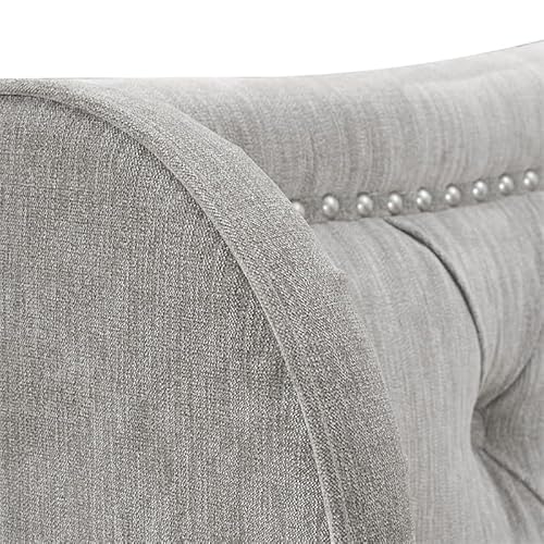 Jennifer Taylor Home Marcella Upholstered Shelter Headboard Bed Set, California King, Silver Grey Polyester #TOP3
