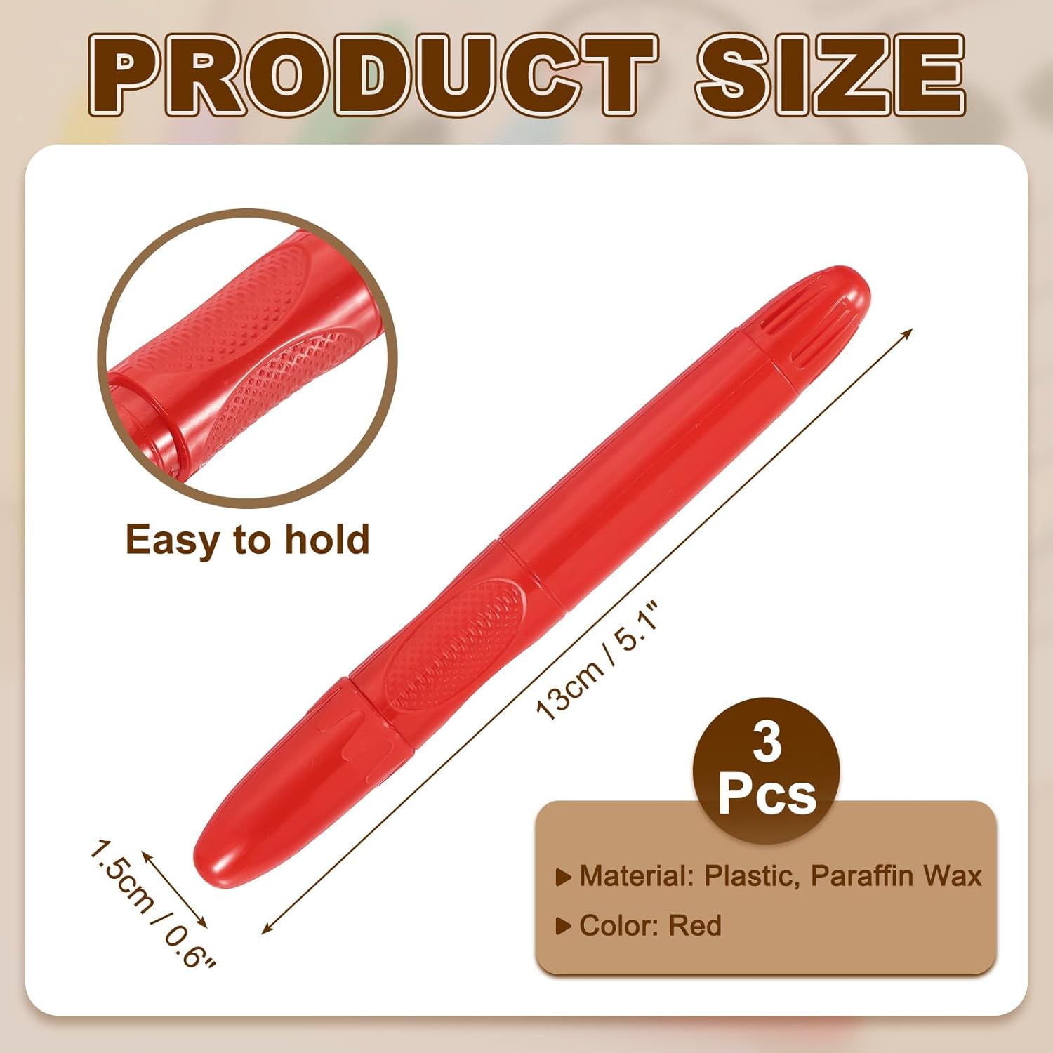 PATIKIL 3 Pack Twistable Crayons, Coloring Twist Crayon Retractable Easy to Hold Silky Washable for Coloring Books Crafts Christmas Gifts Birthday Parties Art Office Supplies, Red