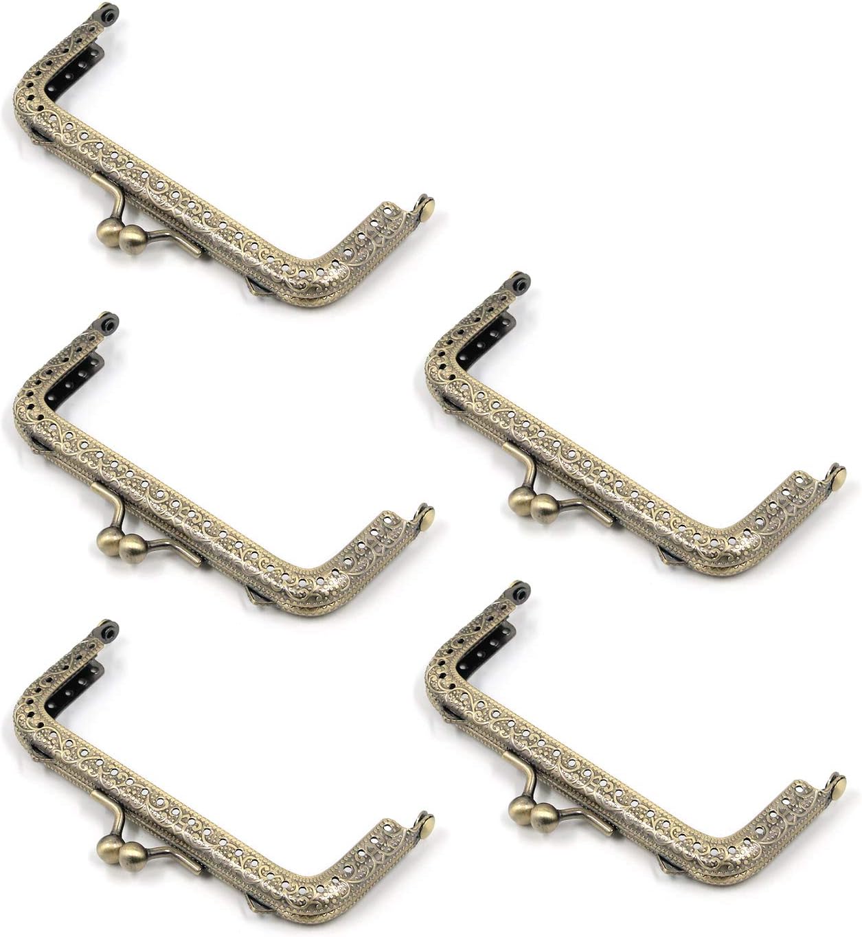 T Tulead Purse Frame Kiss Clasp Lock Iron Bag DIY Frame 4.13" Wallet Frame Clasp Pack of 5
