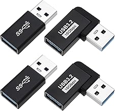 The Lord of the Tools 2 Sets 90 Degree Straight 10Gbps USB 3.2 Male to USB 3.2 Female OTG Extension Power Data Video Adapter Right Angled Type for Laptop Desktop