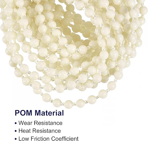 Miniatura 3 de uxcell Cable de cadena con cuentas, 11 yardas, persianas enrollables verticales romanas para cortinas de ventana, piezas de repuesto, color beige