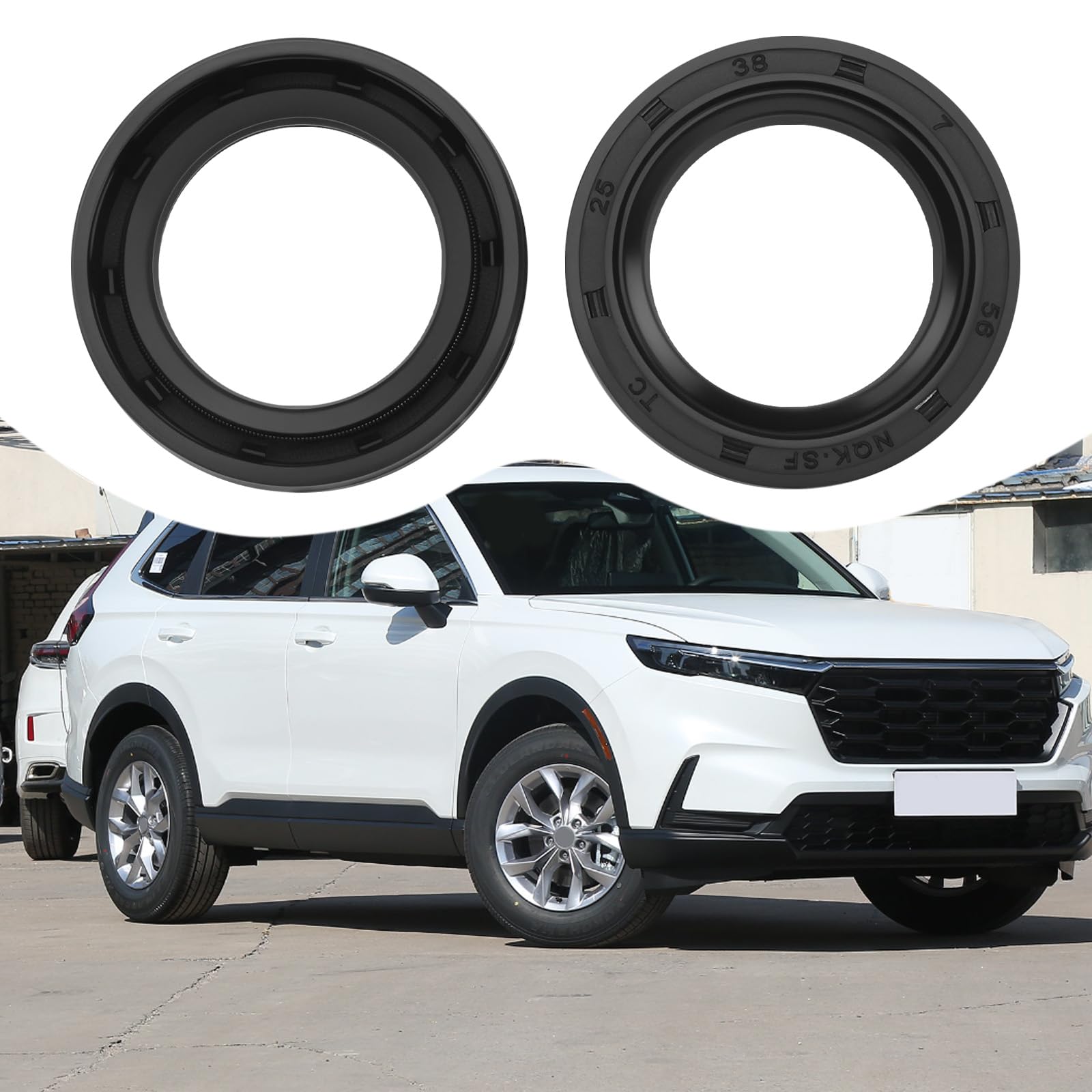 Briny River 2pcs Oil Seal Screw Conveyor Oil Seal with Nitrile Rubber Coating Compatible with Honda GX120 GXV120 GXV140 GXV160-91252 888 003 25x38x7mm Black - Image 2