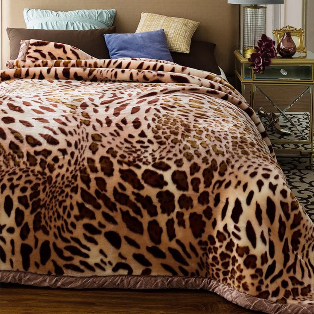 Schwere Winterdecke, weiche und warme Raschel-Fleecedecke, groß, flauschig, 2-lagig, wendbar, dicke Thermodecke für Stuhl, Bett, Geschenk, 200 x 230 cm