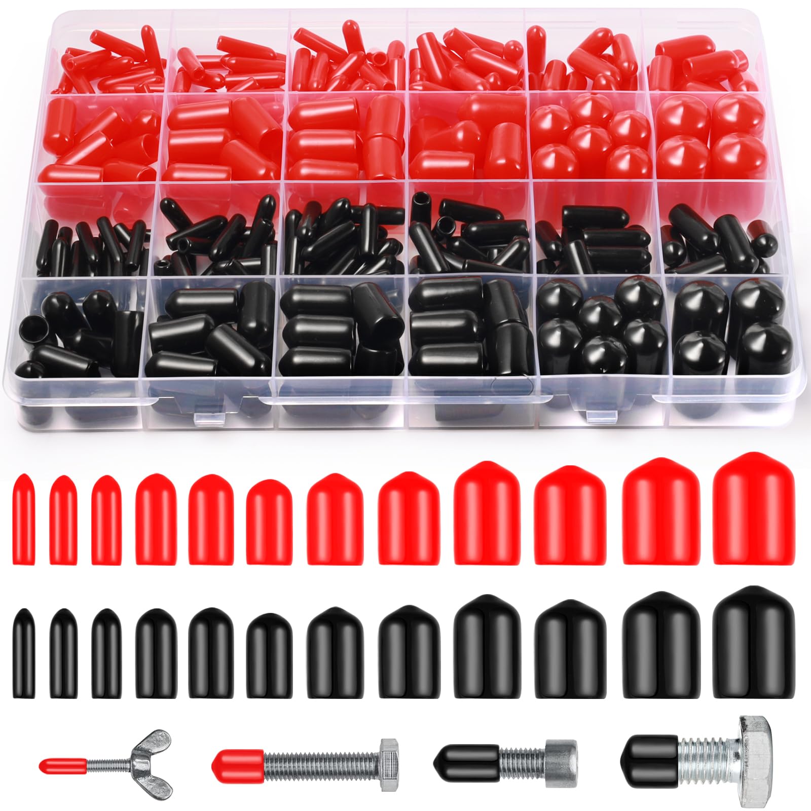 Kit Da 40 Tappi In Gomma Per Bulloni E Viti - Protezione Anticaduta E Antigraffio