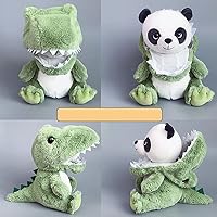 Vista 2 de Panada - Animales de peluche disfrazados de cocodrilo, adorables peluches de panda para cosplay como dinosaurio, juguetes de peluche como gran