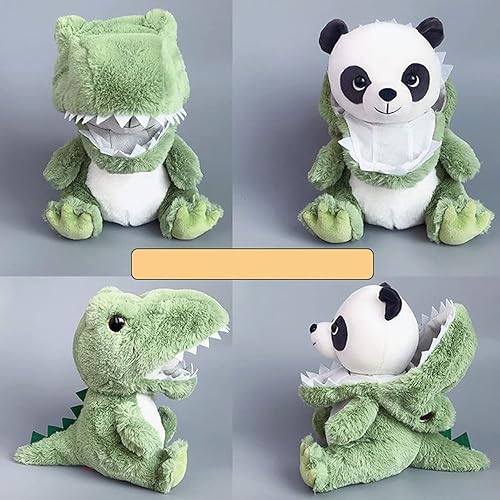 Miniatura 2 de Panada - Animales de peluche disfrazados de cocodrilo, adorables peluches de panda para cosplay como dinosaurio, juguetes de peluche como gran