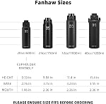 Fanhaw 20 Oz Insulated Stainless Steel Water Bottle with 1 Lid (Chug Lid) - For Kids, Women, Men | Leak & Sweat Proof with Anti-Dust Lid (Black)
