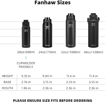 Fanhaw 20 oz Insulated Stainless Steel Water Bottle with Anti-Dust Chug Lid, Leakproof Vacuum Metal Everyday Use Bottle for Kids, Teens & Adults, Back to School Essentials (Green Blue)