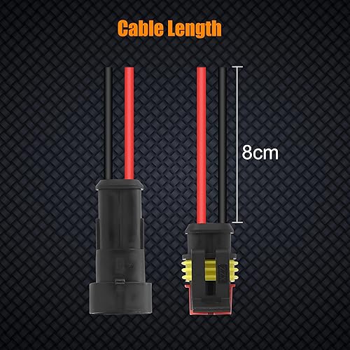 Miniatura 7 de JacobsParts Conector eléctrico impermeable, 16 AWG, 2 pines, conectores de cable eléctrico automático para automóvil, camión, barco y otras