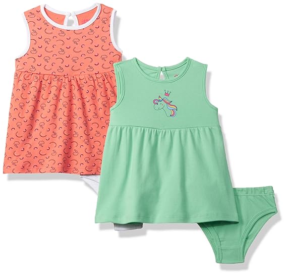 Amazon Brand - Jam & Honey Baby Cotton Girls Dresses & Jumpsuits Above The Knee Dress