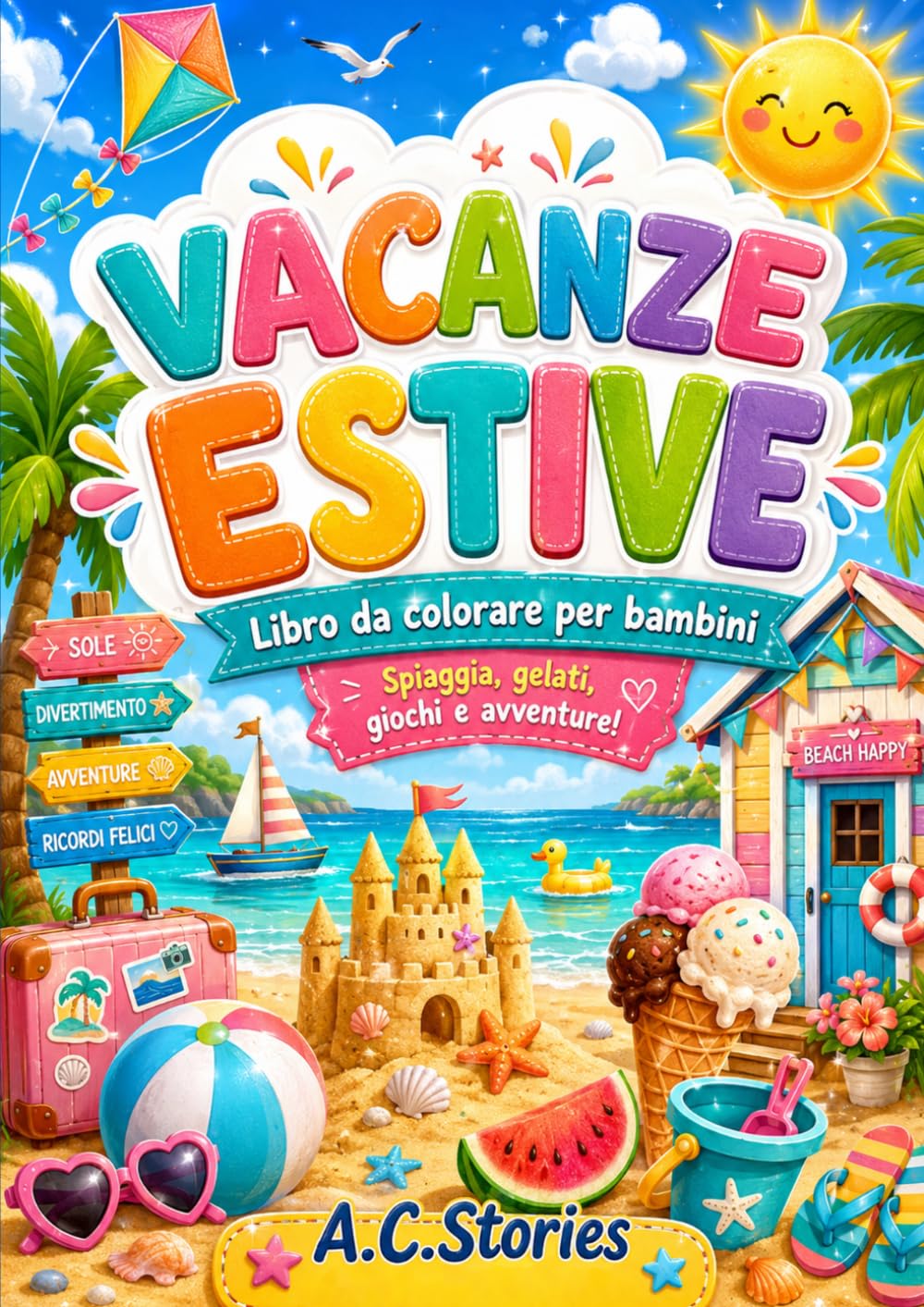 Vacanze Estive: Libro da colorare per bambini