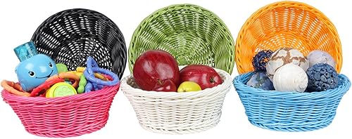 Miniatura 6 de Colorbasket Cesta utilitaria impermeable, almacenamiento de estantes, juego de 3, (naranja, parte inferior plana)