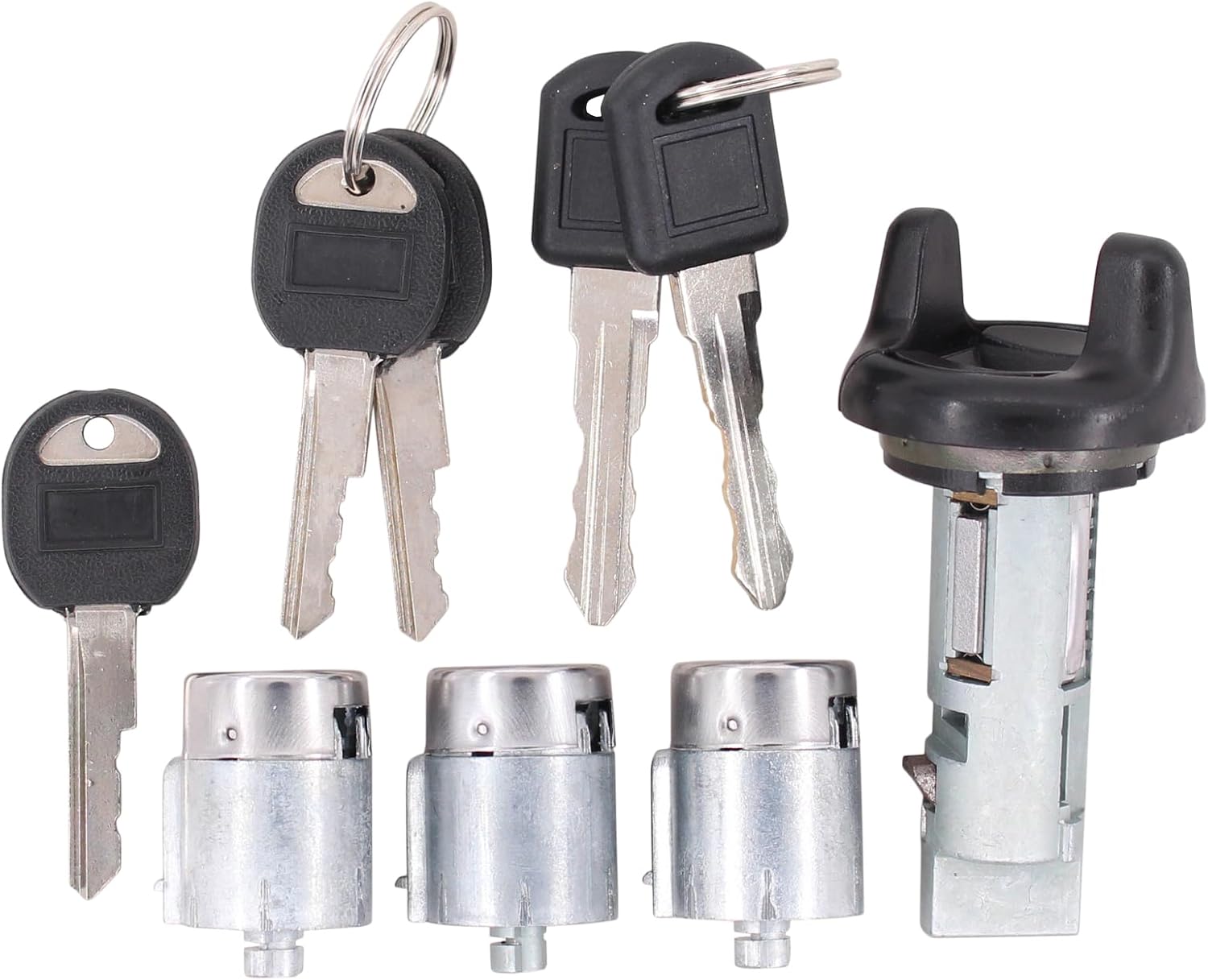 MOTOKU Ignition Switch Lock Cylinder and Door Lock Cylinder Tumbler with Keys Kit for Chevrolet for GMC C1500 C2500 K1500 K2500 Suburban Tahoe Suburban 1500 Yukon with AUTO Transmission