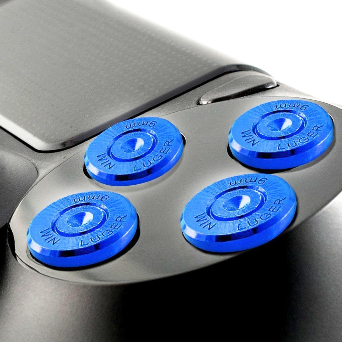 Replacement Metal Analog Thumbstick Aluminum Dpad Action Buttons For Playstation 4 Dualshock 4 PS4 Pro Slim (Blue)
